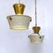 Mid-Century Italian Brass & Perforated Metal Pendant Lights from Fontana Arte, 1950s, Set of 2 2