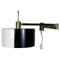 Mid-Century Italian Black & White Metal, Plastic & Brass Wall Lamp from Stilnovo, 1950s, Image 1