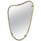 Mid-Century Italian Modern Brass & Glass Coat of Arms Mirror, 1950s 1