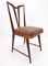 Vintage Italian Solid Wood Dining Chairs with Brown Skai Upholstery, Set of Six 6