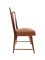 Vintage Italian Solid Wood Dining Chairs with Brown Skai Upholstery, Set of Six, Image 7