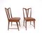 Vintage Italian Solid Wood Dining Chairs with Brown Skai Upholstery, Set of Six, Image 3