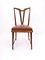 Vintage Italian Solid Wood Dining Chairs with Brown Skai Upholstery, Set of Six 5