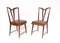 Vintage Italian Solid Wood Dining Chairs with Brown Skai Upholstery, Set of Six, Image 4