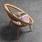 Vintage Circular Velvet Armchair, 1960s 3