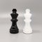 Italian Black and White Chess Set in Volterra Alabaster Handmade with Box, 1960s, Set of 33 8