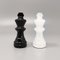 Italian Black and White Chess Set in Volterra Alabaster Handmade with Box, 1960s, Set of 33, Image 8