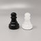 Italienisches Schwarz-Weißes Schachspiel aus Volterra Alabaster mit Box, 1960er, 33er Set 12