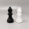 Italienisches Schwarz-Weißes Schachspiel aus Volterra Alabaster mit Box, 1960er, 33er Set 9