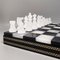 Italian Black and White Chess Set in Volterra Alabaster Handmade with Box, 1960s, Set of 33 3