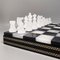 Italienisches Schwarz-Weißes Schachspiel aus Volterra Alabaster mit Box, 1960er, 33er Set 3
