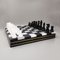 Italian Black and White Chess Set in Volterra Alabaster Handmade with Box, 1960s, Set of 33 2