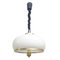 Adjustable White Opaline Glass and Golden Brass Adjustable Lamp, Italy, 1970s 1