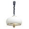 Adjustable White Opaline Glass and Golden Brass Adjustable Lamp, Italy, 1970s, Image 1