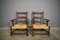Vintage Wooden Armchairs with Low Straw Seat, 1920s, Set of 2, Image 2