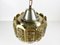 Brass with Textured Glass Pendant Light from Vitrika, Denmark, 1960s 11