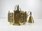 Brass with Textured Glass Pendant Light from Vitrika, Denmark, 1960s 4
