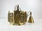 Brass with Textured Glass Pendant Light from Vitrika, Denmark, 1960s, Image 4