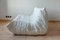 White Leather Togo Living Room by Michel Ducaroy for Ligne Roset, Set of 5 13