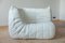 White Leather Togo Living Room by Michel Ducaroy for Ligne Roset, Set of 5 9