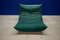 Bottle Green Velvet Togo Living Room by Michel Ducaroy for Ligne Roset, Set of 5 8