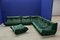 Salon Togo en Velours Vert Bouteille par Michel Ducaroy pour Ligne Roset, Set de 5 1