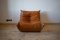 Vintage Pine Leather Togo Lounge Chair by Michel Ducaroy for Ligne Roset, Set of 2 1