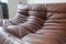 Kentucky Brown Leather Togo 2-Seat & 3-Seat Sofa Set by Michel Ducaroy for Ligne Roset, 1970s, Set of 2 2