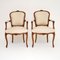 Antique French Walnut Salon Armchairs, Set of 2 2