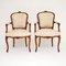 Antique French Walnut Salon Armchairs, Set of 2, Image 2
