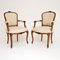 Antique French Walnut Salon Armchairs, Set of 2 1