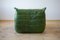 Vintage Green Leather Togo Living Room Set by Michel Ducaroy for Ligne Roset, Set of 4 15