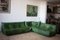 Green Leather Togo Living Room Set by Michel Ducaroy for Ligne Roset, 1970s, Set of 3 1