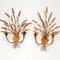 Antique Gilt Metal Wheat Sheaf Wall Sconce Lamps, Set of 2, Image 10