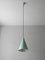 Mid-Century Mint Green Perforated Metal Pendant Lamp, Image 1