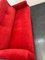 Sofa aus rotem Stoff mit schwarzen & Messingfüßen, 1950er 11