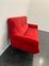 Sofa in Red Fabric with Black & Brass Feet, 1950s, Image 7