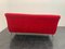 Sofa in Red Fabric with Black & Brass Feet, 1950s, Image 12