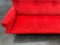 Sofa in Red Fabric with Black & Brass Feet, 1950s 5