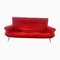 Sofa in Red Fabric with Black & Brass Feet, 1950s, Image 1