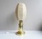Brass Table Lamp with Cocoon Lampshade, 1970s, Image 1