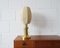 Lampada da tavolo in ottone con paralume Cocoon, anni '70, Immagine 9
