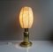 Brass Table Lamp with Cocoon Lampshade, 1970s 2