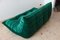 Bottle Green Velvet Togo 3-Seat Sofa by Michel Ducaroy for Ligne Roset, Image 2