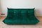 Togo 3-Seat Bottle Green Velvet Sofa by Michel Ducaroy for Ligne Roset, 1970s 1