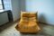 Goldenrod Velvet Togo Living Room Set by Michel Ducaroy for Ligne Roset, 1979, Set of 3 5