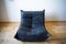 Vintage Black Pull-Up Dubai Leather Togo Lounge Chair by Michel Ducaroy for Ligne Roset 3