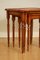 Yew Wood & Red Leather Embossed Nesting Tables, Set of 3 5