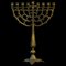 Large Israeli Brass Menorah Hanukkah Chandelier by Tamar 18