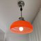 Grande Lampe à Suspension Mid-Century en Verre Opalin Orange, 1960s 5